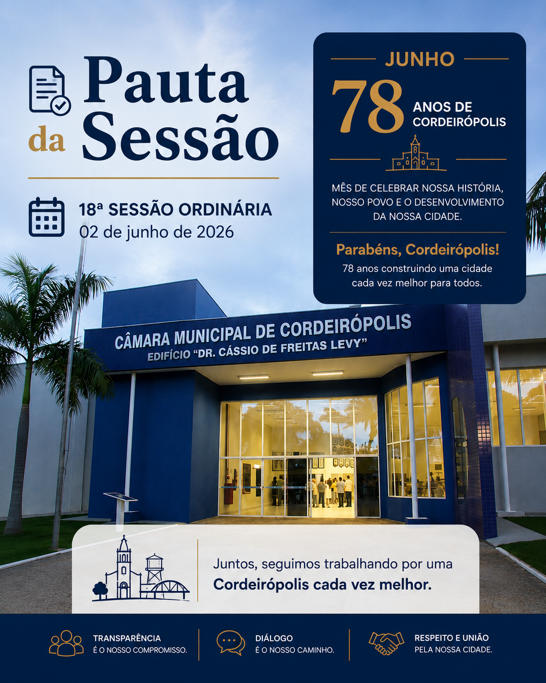 Pauta da 18ª Sessão Ordinária de 2026