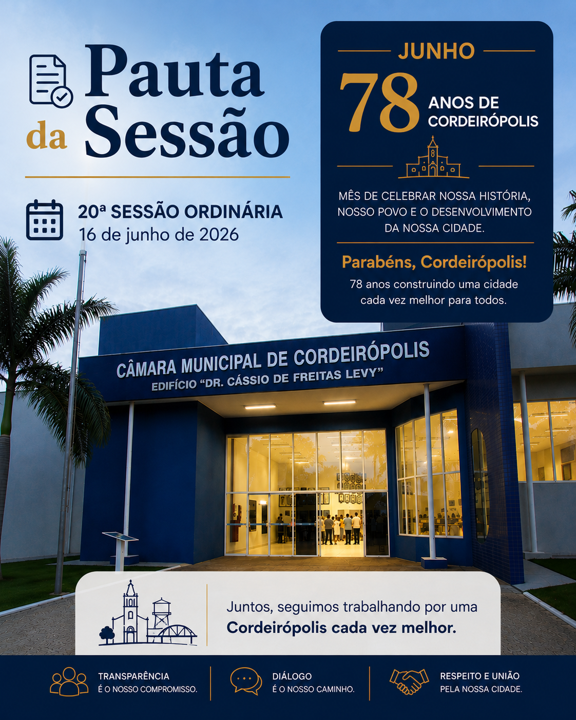 Pauta da 20ª Sessão Ordinária de 2026