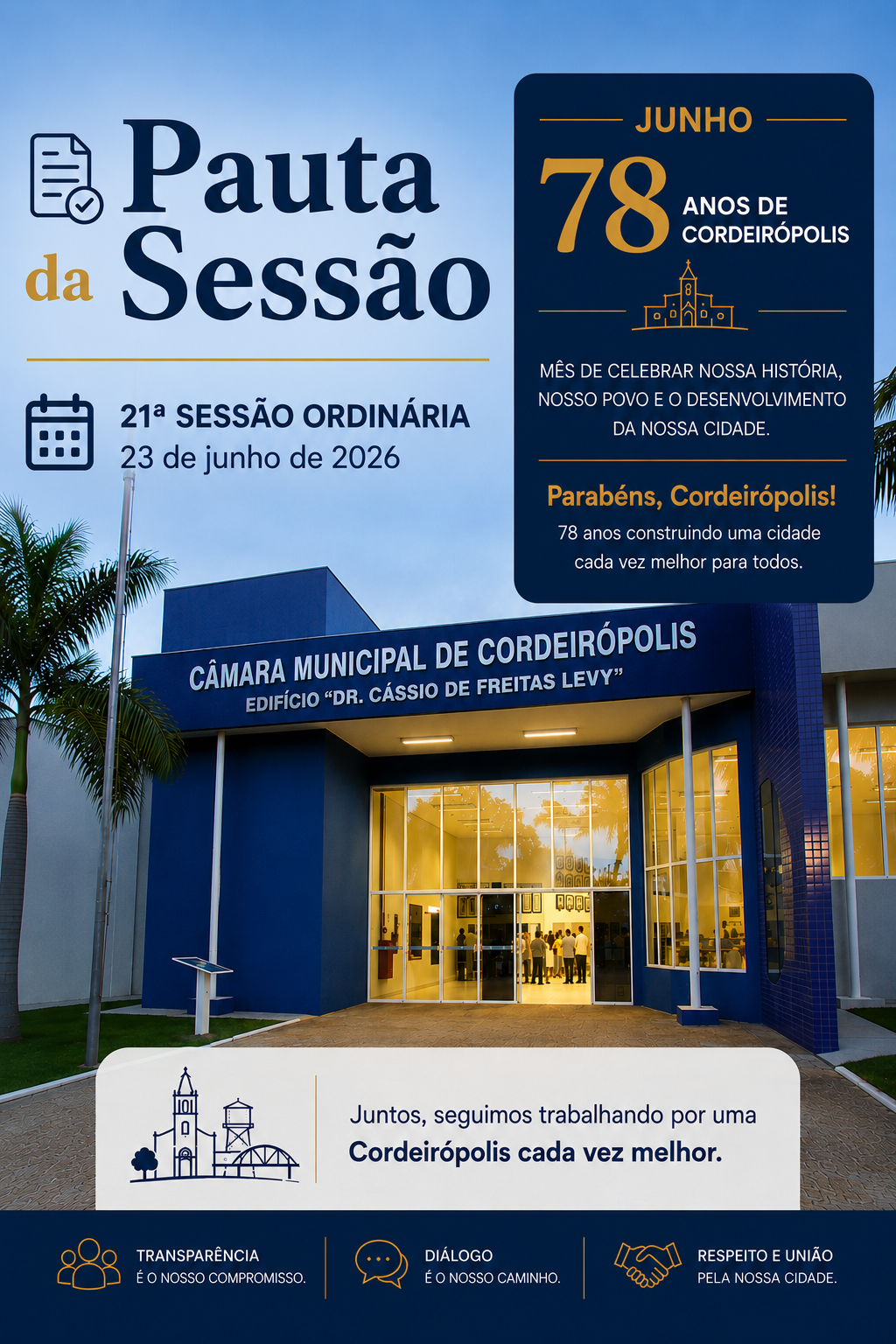Pauta da 21ª Sessão Ordinária de 2026