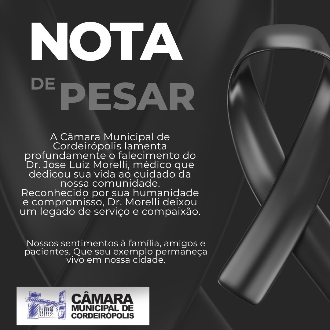 NOTA DE PESAR - Dr. Jose Luiz Morelli 