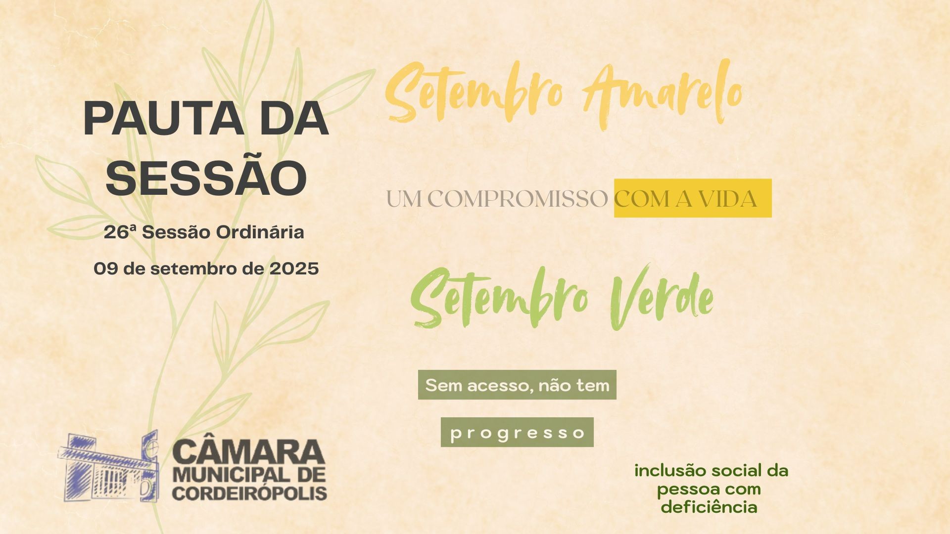 Pauta da 26ª Sessão Ordinária de 2025
