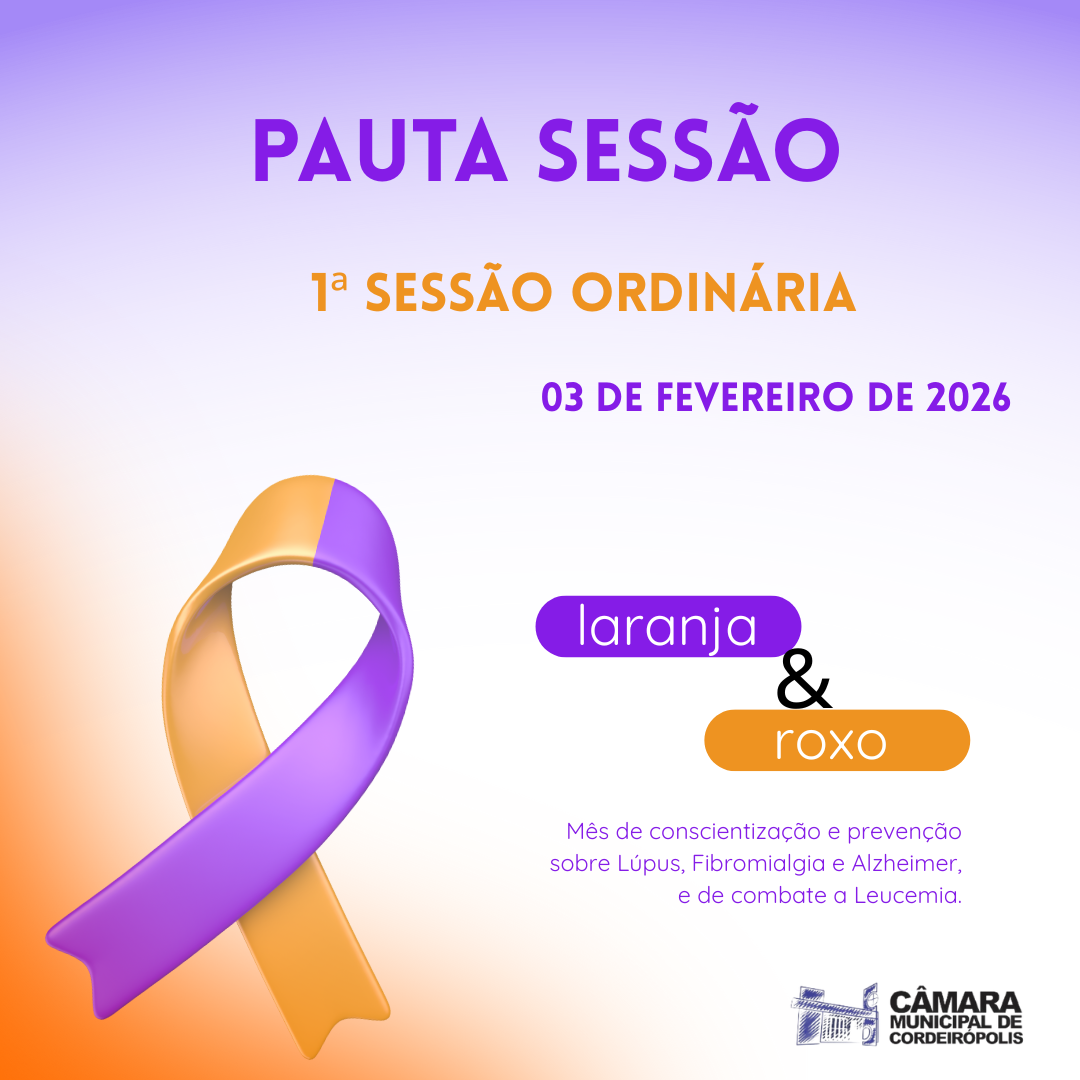 Pauta da 1ª Sessão Ordinária de 2026