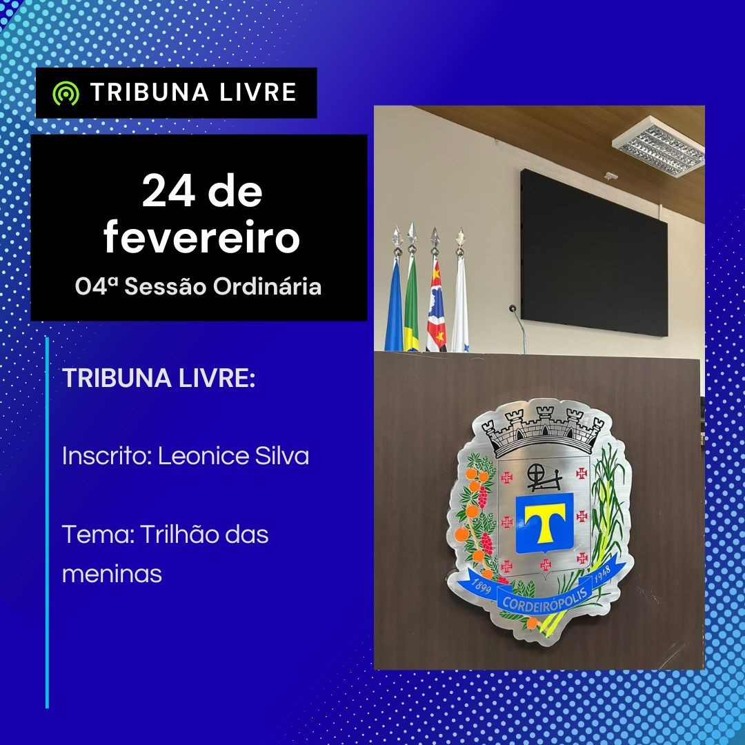 Tribuna livre desta terça-feira (24) Leonice Silva 
