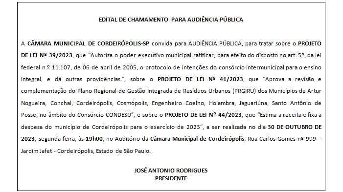 Imagem da notícia: Audiência Pública sobre Plano Regional de Gestão Integrada de Resíduos Urbanos 