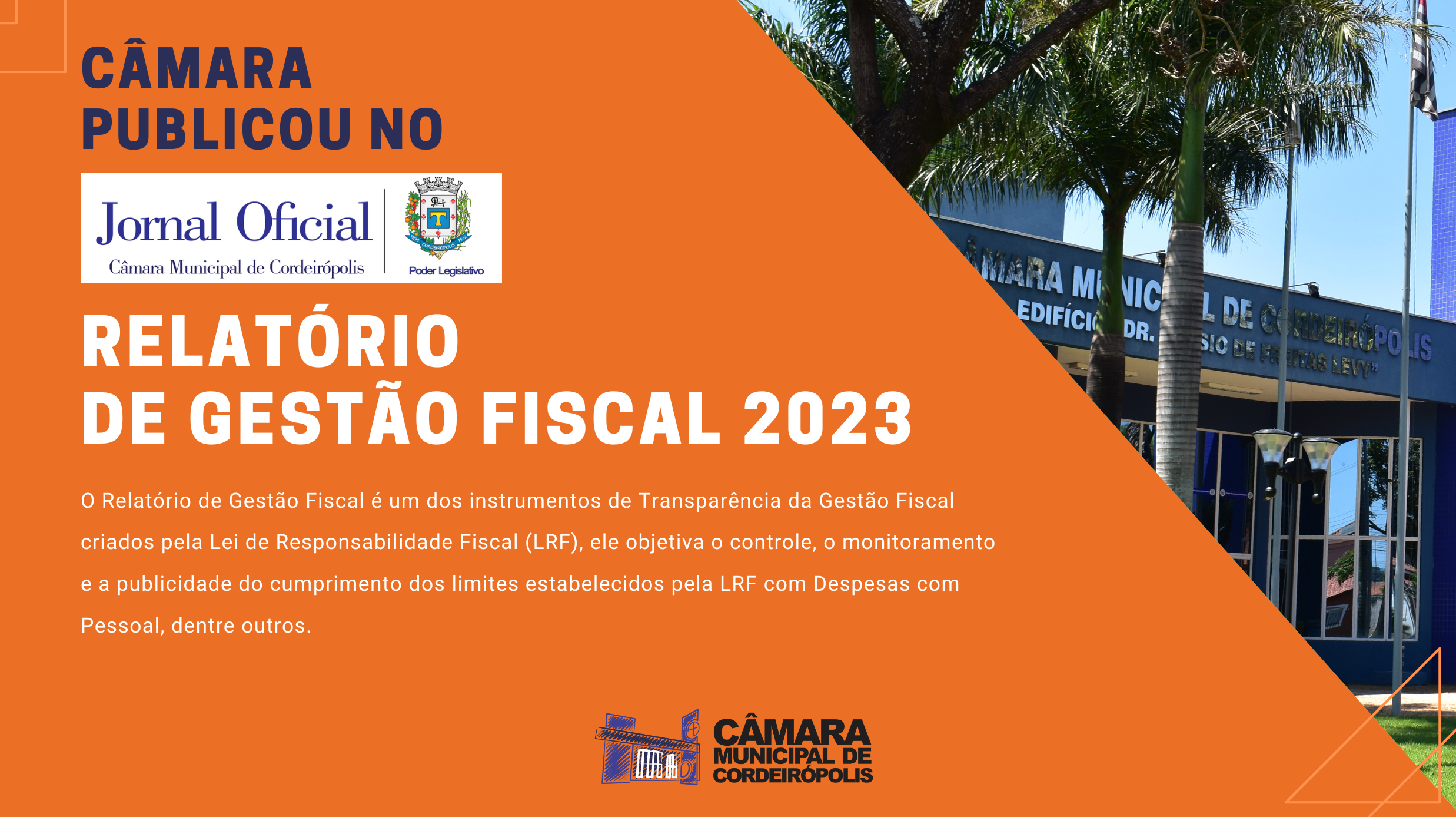 Imagem da notícia: Publicado o Relatório de Gestão Fiscal 2023