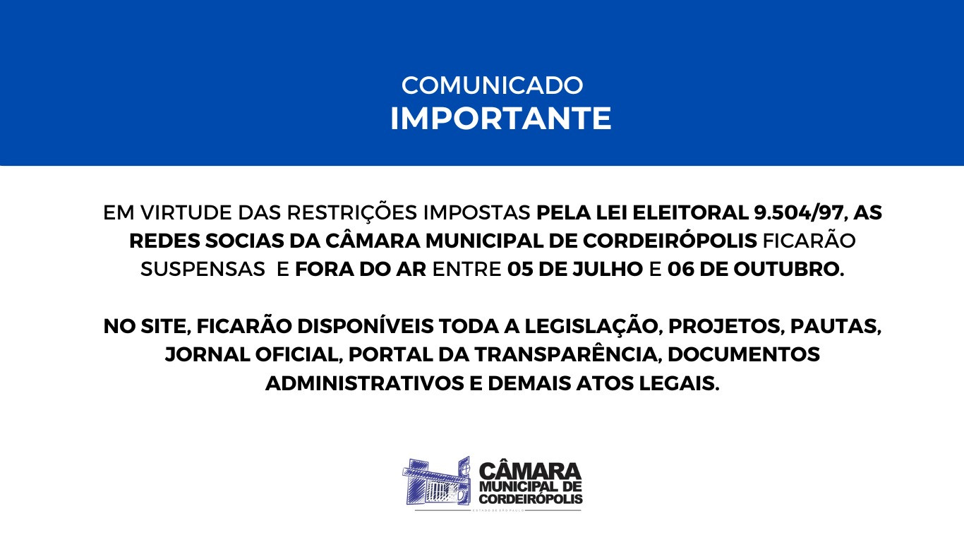 Imagem da notícia: COMUNICADO: IMPORTANTE