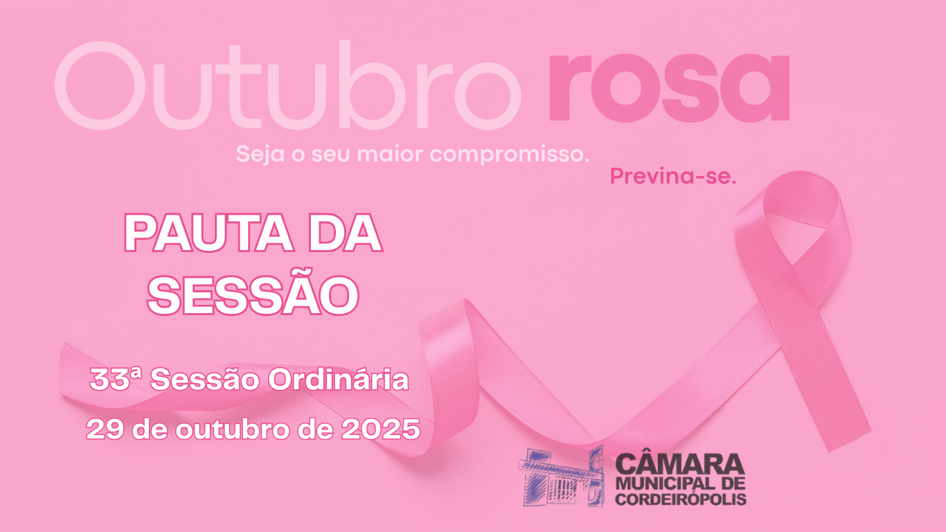 Imagem da notícia: Pauta da 33ª Sessão Ordinária de 2025