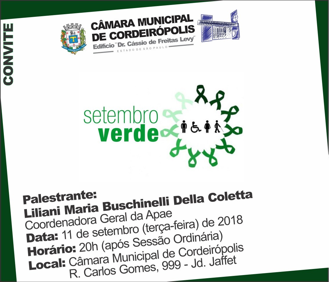 Imagem da notícia: Câmara realiza palestra sobre o Setembro Verde